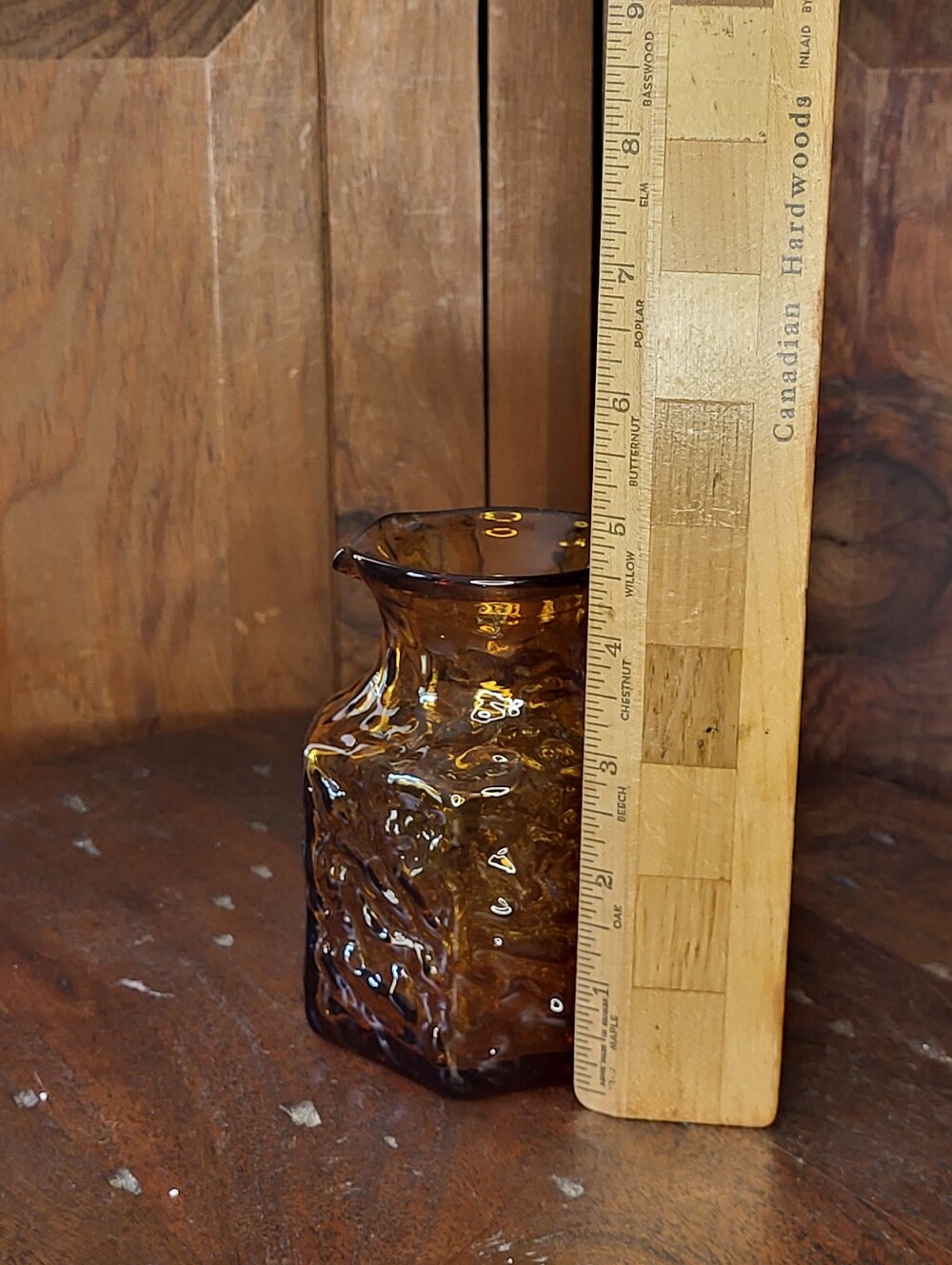 Amber Textured Glass Pitcher - Home Art - Picture 5 of 11